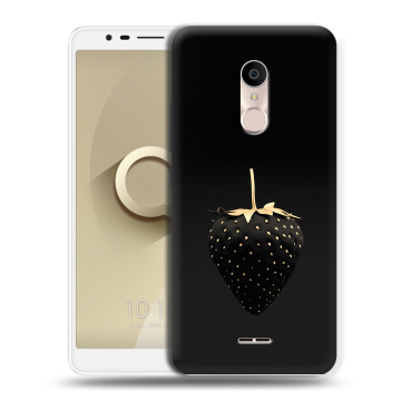 Силиконовый чехол на Alcatel 3C с принтом Черная клубника Силиконовый чехол на Alcatel 3C с принтом Черная клубника