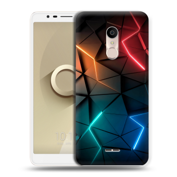 Силиконовый чехол на Alcatel 3C с принтом Абстракция неон Силиконовый чехол на Alcatel 3C с принтом Абстракция неон
