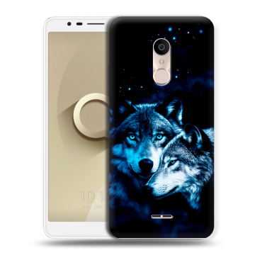 Силиконовый чехол на Alcatel 3C с принтом Волки Силиконовый чехол на Alcatel 3C с принтом Волки