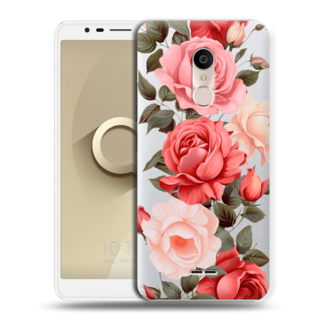 Силиконовый чехол на Alcatel 3C с принтом Розы Силиконовый чехол на Alcatel 3C с принтом Розы