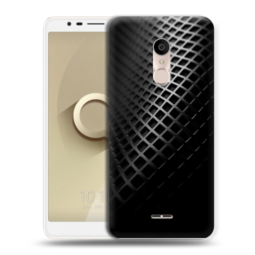 Силиконовый чехол на Alcatel 3C с принтом Текстура металла Силиконовый чехол на Alcatel 3C с принтом Текстура металла