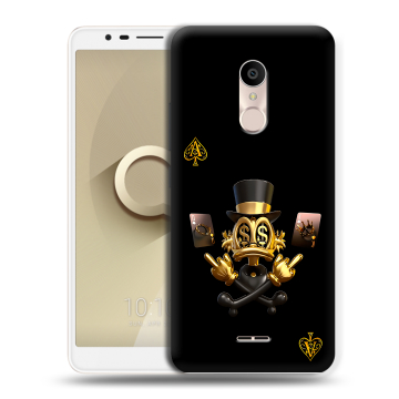 Силиконовый чехол на Alcatel 3C с принтом Золотой скрудж макдак Силиконовый чехол на Alcatel 3C с принтом Золотой скрудж макдак