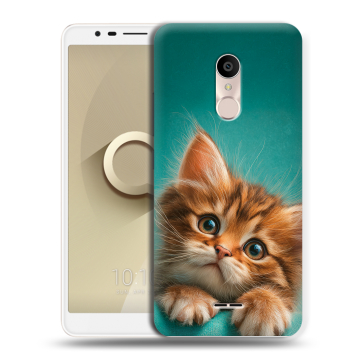 Силиконовый чехол на Alcatel 3C с принтом котенок Силиконовый чехол на Alcatel 3C с принтом котенок