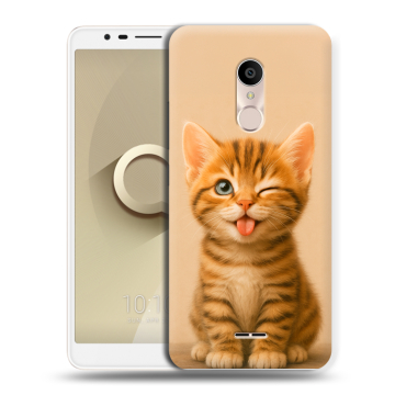 Силиконовый чехол на Alcatel 3C с принтом котенок Силиконовый чехол на Alcatel 3C с принтом котенок