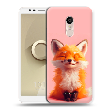 Силиконовый чехол на Alcatel 3C с принтом милая лиса Силиконовый чехол на Alcatel 3C с принтом милая лиса