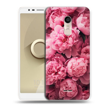 Силиконовый чехол на Alcatel 3C с принтом цветы пионы Силиконовый чехол на Alcatel 3C с принтом цветы пионы