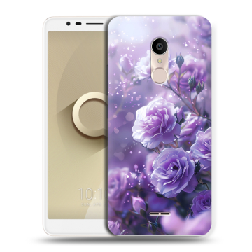Силиконовый чехол на Alcatel 3C с принтом Розы цветы