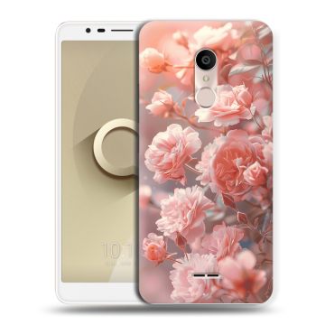 Силиконовый чехол на Alcatel 3C с принтом Розовые розы Силиконовый чехол на Alcatel 3C с принтом Розовые розы