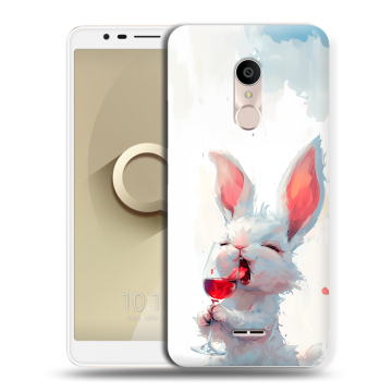 Силиконовый чехол на Alcatel 3C с принтом кролик зайчик Силиконовый чехол на Alcatel 3C с принтом кролик зайчик