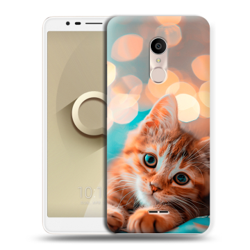 Силиконовый чехол на Alcatel 3C с принтом котик Силиконовый чехол на Alcatel 3C с принтом котик