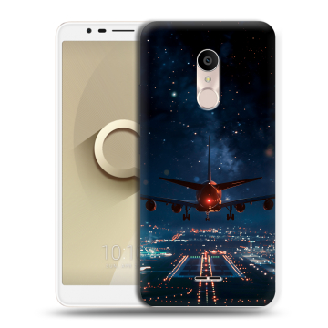 Силиконовый чехол на Alcatel 3C с принтом самолет Силиконовый чехол на Alcatel 3C с принтом самолет