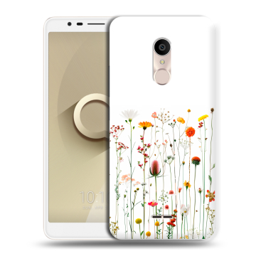 Силиконовый чехол на Alcatel 3C с принтом цветы Силиконовый чехол на Alcatel 3C с принтом цветы