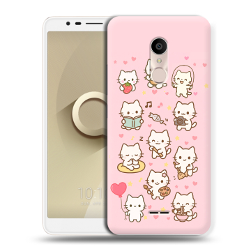 Силиконовый чехол на Alcatel 3C с принтом Hello Kitty Хелоу Кити Силиконовый чехол на Alcatel 3C с принтом Hello Kitty Хелоу Кити