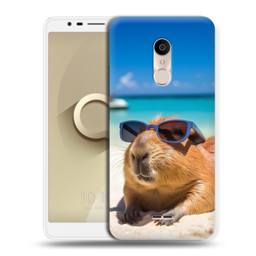 Силиконовый чехол на Alcatel 3C с принтом Капибара Силиконовый чехол на Alcatel 3C с принтом Капибара