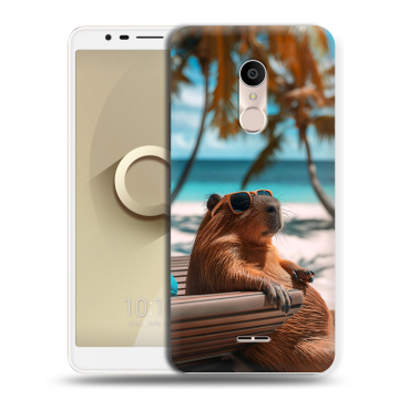 Силиконовый чехол на Alcatel 3C с принтом Капибара Силиконовый чехол на Alcatel 3C с принтом Капибара
