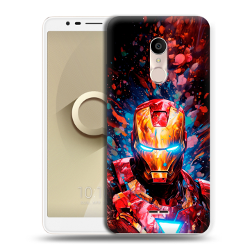 Силиконовый чехол на Alcatel 3C с принтом Железный человек Ironman Силиконовый чехол на Alcatel 3C с принтом Железный человек Ironman