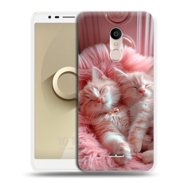 Силиконовый чехол на Alcatel 3C с принтом котята котики