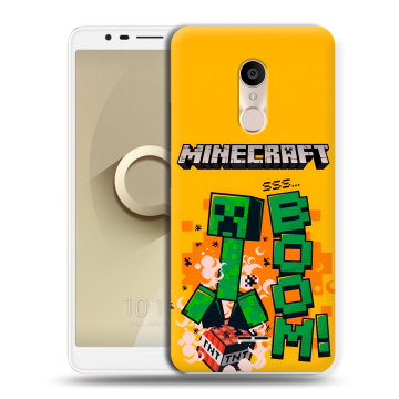 Силиконовый чехол на Alcatel 3C с принтом Майнкрафт Minecraft Силиконовый чехол на Alcatel 3C с принтом Майнкрафт Minecraft