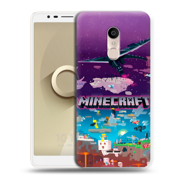 Силиконовый чехол на Alcatel 3C с принтом Майнкрафт Minecraft Силиконовый чехол на Alcatel 3C с принтом Майнкрафт Minecraft