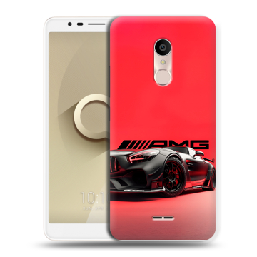 Силиконовый чехол на Alcatel 3C с принтом Мерседес Mercedes AMG Силиконовый чехол на Alcatel 3C с принтом Мерседес Mercedes AMG
