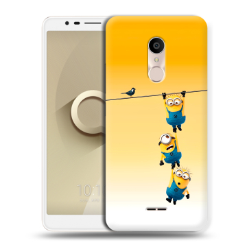 Силиконовый чехол на Alcatel 3C с принтом Миньоны Силиконовый чехол на Alcatel 3C с принтом Миньоны