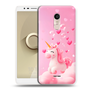 Силиконовый чехол на Alcatel 3C с принтом Единорог Силиконовый чехол на Alcatel 3C с принтом Единорог