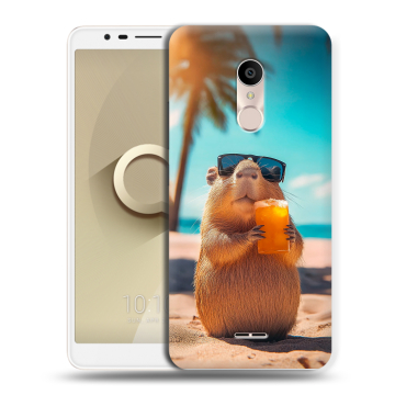 Силиконовый чехол на Alcatel 3C с принтом Капибара Силиконовый чехол на Alcatel 3C с принтом Капибара