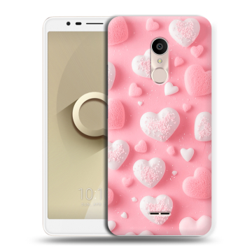 Силиконовый чехол на Alcatel 3C с принтом Сердечки Силиконовый чехол на Alcatel 3C с принтом Сердечки