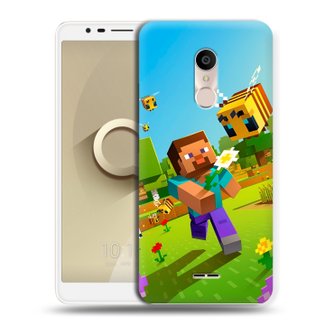Силиконовый чехол на Alcatel 3C с принтом Майнкрафт Minecraft Силиконовый чехол на Alcatel 3C с принтом Майнкрафт Minecraft