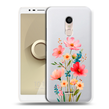 Силиконовый чехол на Alcatel 3C с принтом Цветы Силиконовый чехол на Alcatel 3C с принтом Цветы