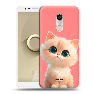 Силиконовый чехол на Alcatel 3C с принтом Розовый котенок Силиконовый чехол на Alcatel 3C с принтом Розовый котенок