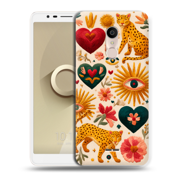 Силиконовый чехол на Alcatel 3C с принтом Модный принт Силиконовый чехол на Alcatel 3C с принтом Модный принт