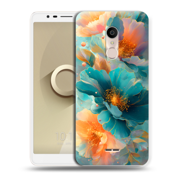 Силиконовый чехол на Alcatel 3C с принтом Цветы Силиконовый чехол на Alcatel 3C с принтом Цветы