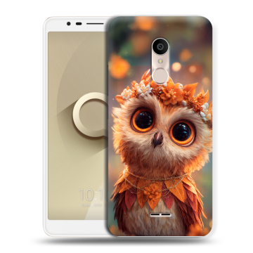 Силиконовый чехол на Alcatel 3C с принтом Милая сова Силиконовый чехол на Alcatel 3C с принтом Милая сова