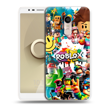 Силиконовый чехол на Alcatel 3C с принтом Roblox Роблокс