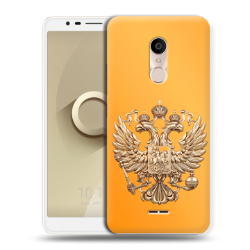Силиконовый чехол на Alcatel 3C с принтом Герб Флаг России Силиконовый чехол на Alcatel 3C с принтом Герб Флаг России