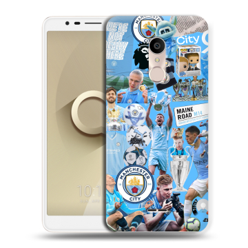 Силиконовый чехол на Alcatel 3C с принтом Man City Манчестер Сити Силиконовый чехол на Alcatel 3C с принтом Man City Манчестер Сити