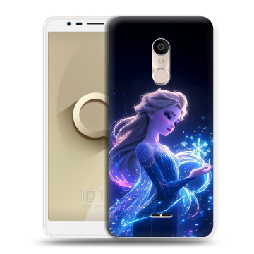 Силиконовый чехол на Alcatel 3C с принтом Холодное сердце Frozen Силиконовый чехол на Alcatel 3C с принтом Холодное сердце Frozen