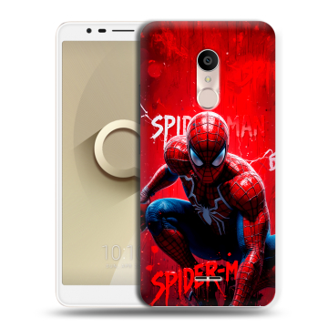 Силиконовый чехол на Alcatel 3C с принтом Spiderman Человек паук