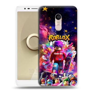 Силиконовый чехол на Alcatel 3C с принтом Roblox Роблокс