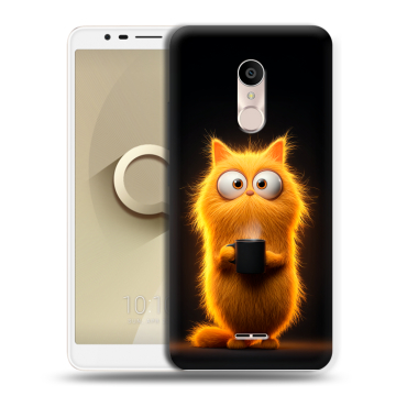 Силиконовый чехол на Alcatel 3C с принтом Смешной кот Силиконовый чехол на Alcatel 3C с принтом Смешной кот