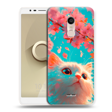 Силиконовый чехол на Alcatel 3C с принтом Красивый кот Силиконовый чехол на Alcatel 3C с принтом Красивый кот