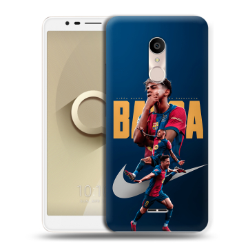 Силиконовый чехол на Alcatel 3C с принтом Барселона Barca Yamal Силиконовый чехол на Alcatel 3C с принтом Барселона Barca Yamal