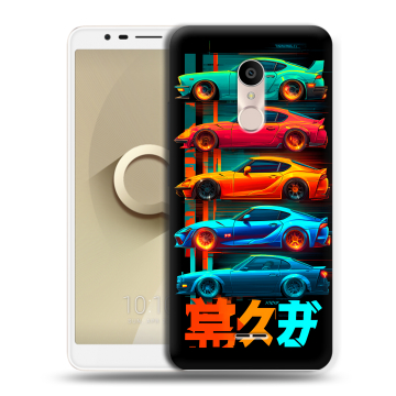 Силиконовый чехол на Alcatel 3C с принтом машины тачки Силиконовый чехол на Alcatel 3C с принтом машины тачки