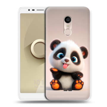 Силиконовый чехол на Alcatel 3C с принтом милая панда Силиконовый чехол на Alcatel 3C с принтом милая панда