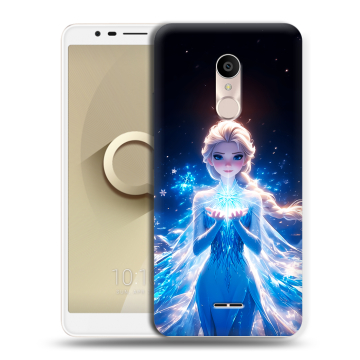 Силиконовый чехол на Alcatel 3C с принтом Холодное сердце Frozen Силиконовый чехол на Alcatel 3C с принтом Холодное сердце Frozen