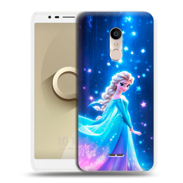 Силиконовый чехол на Alcatel 3C с принтом Холодное сердце Frozen Силиконовый чехол на Alcatel 3C с принтом Холодное сердце Frozen