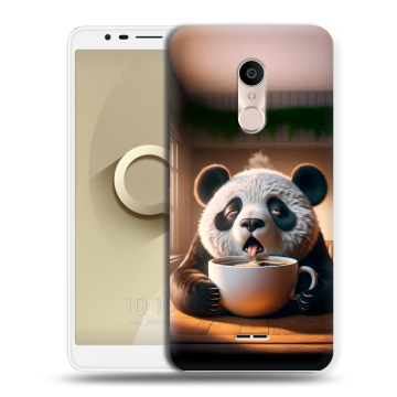 Силиконовый чехол на Alcatel 3C с принтом смешная панда Силиконовый чехол на Alcatel 3C с принтом смешная панда