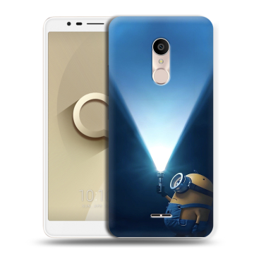 Силиконовый чехол на Alcatel 3C с принтом Миньоны Силиконовый чехол на Alcatel 3C с принтом Миньоны