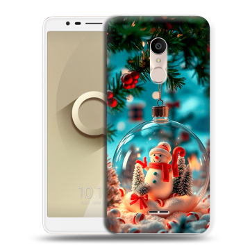 Силиконовый чехол на Alcatel 3C с принтом Новый год Силиконовый чехол на Alcatel 3C с принтом Новый год